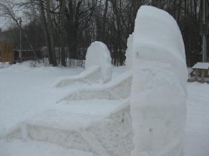 Sculptures de glace/ chaises longues