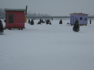 cabanes de pêche sur glace